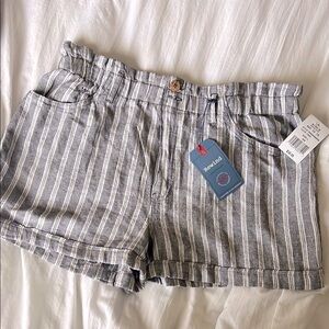 Rewind Women's Striped Gray Shorts